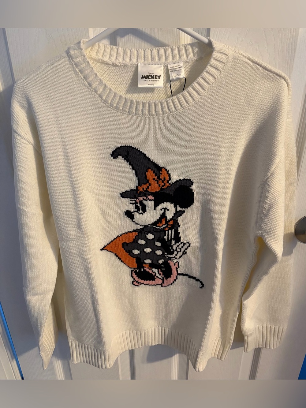 Disney Minnie Mouse Halloween Sweater, Adult Size Med or Large NWT
